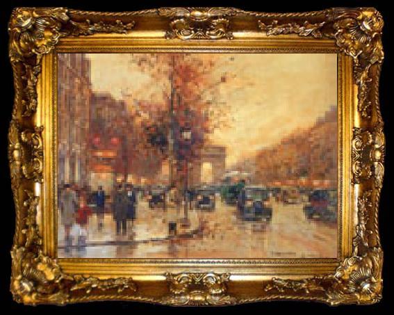 framed  unknow artist Paris Street, ta009-2